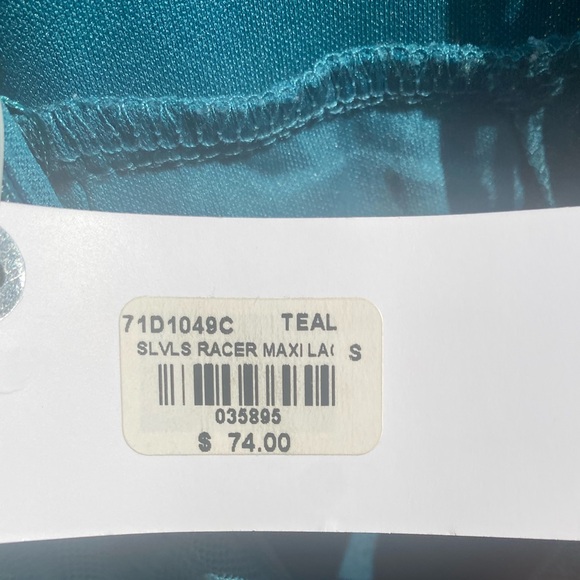 NEW Lily Rain Lace Boho Maxi Dress Romper Teal Tank Sz XS/S - Picture 5 of 8